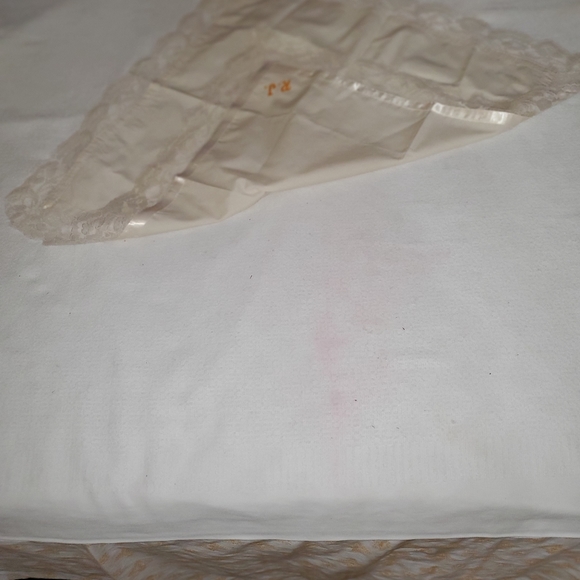 White and White Linen Dress Handkerchief - Picture 3 of 3